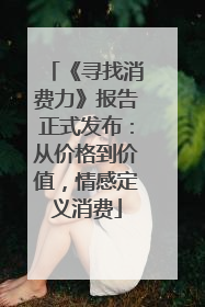 《寻找消费力》报告正式发布：从价格到价值，情感定义消费