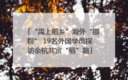 “禹上稻乡”海外“圈粉” 19名外国学员探访余杭共富“稻”路