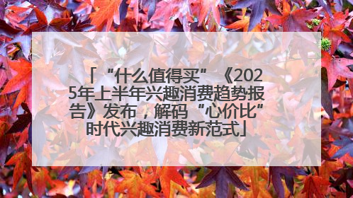 “什么值得买”《2025年上半年兴趣消费趋势报告》发布，解码“心价比”时代兴趣消费新范式