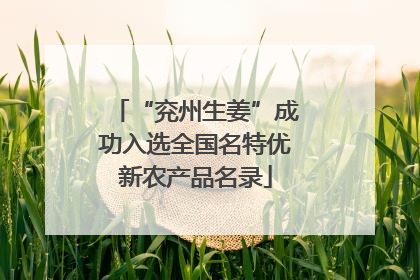 “兖州生姜”成功入选全国名特优新农产品名录