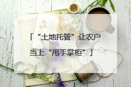 “土地托管”让农户当上“甩手掌柜”