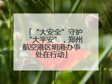 “大安全”守护“大平安”，郑州航空港区明港办事处在行动