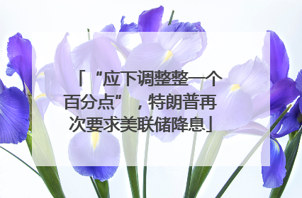 “应下调整整一个百分点”，特朗普再次要求美联储降息