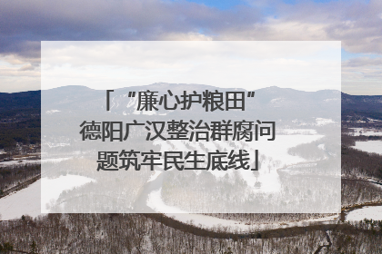 “廉心护粮田” 德阳广汉整治群腐问题筑牢民生底线