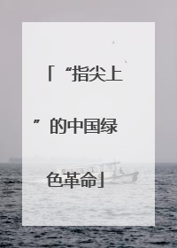 “指尖上”的中国绿色革命