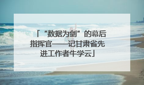 “数据为剑”的幕后指挥官——记甘肃省先进工作者牛学云