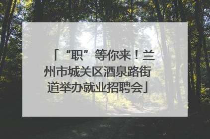 “职”等你来！兰州市城关区酒泉路街道举办就业招聘会