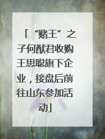 “赌王”之子何猷君收购王思聪旗下企业，接盘后前往山东参加活动