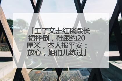 王子文走红毯踩长裙摔倒，鞋跟约20厘米，本人报平安：放心，姐们儿练过