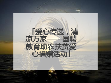 爱心传递，清凉万家——国聘教育助农扶贫爱心捐赠活动
