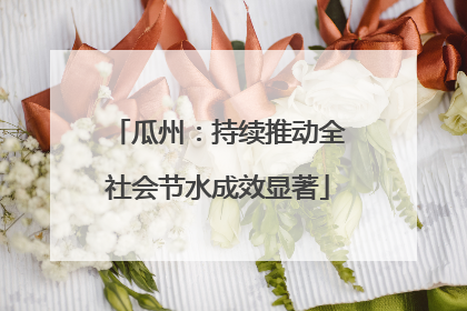 瓜州：持续推动全社会节水成效显著