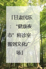 甘肃民乐：“健康夜市”将诊室搬到文化广场