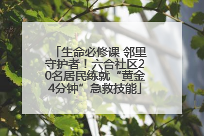 生命必修课 邻里守护者！六合社区20名居民练就“黄金4分钟”急救技能