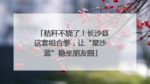 秸秆不烧了！长沙县这套组合拳，让“星沙蓝”稳坐朋友圈