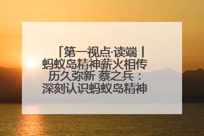 第一视点·读端丨蚂蚁岛精神薪火相传历久弥新 蔡之兵：深刻认识蚂蚁岛精神的“精气神”