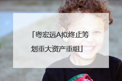 粤宏远A拟终止筹划重大资产重组