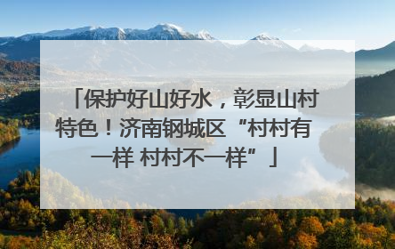 保护好山好水，彰显山村特色！济南钢城区“村村有一样 村村不一样”
