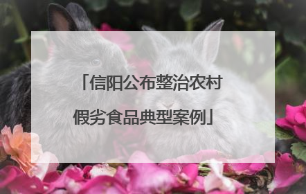 信阳公布整治农村假劣食品典型案例