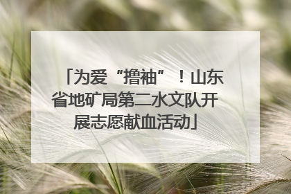 为爱“撸袖”！山东省地矿局第二水文队开展志愿献血活动