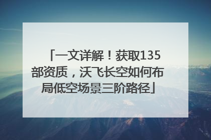 一文详解！获取135部资质，沃飞长空如何布局低空场景三阶路径