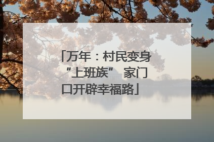 万年：村民变身“上班族” 家门口开辟幸福路