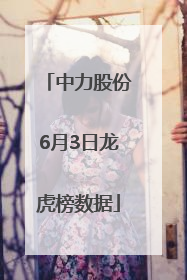中力股份6月3日龙虎榜数据