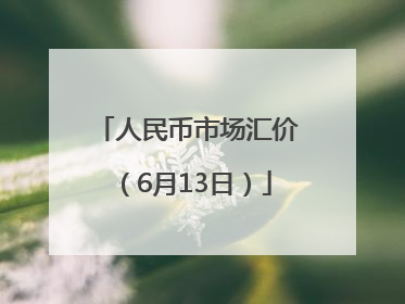 人民币市场汇价（6月13日）