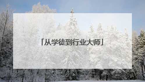 从学徒到行业大师