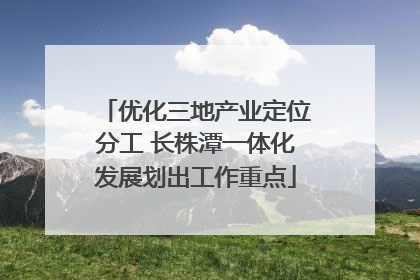 优化三地产业定位分工 长株潭一体化发展划出工作重点
