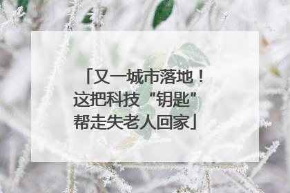 又一城市落地！这把科技“钥匙”帮走失老人回家