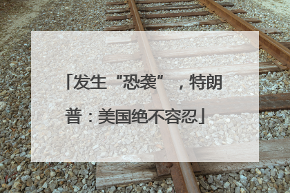 发生“恐袭”，特朗普：美国绝不容忍