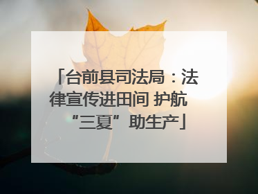 台前县司法局：法律宣传进田间 护航“三夏”助生产