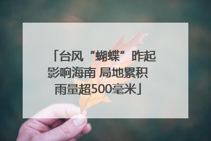 台风“蝴蝶”昨起影响海南 局地累积雨量超500毫米