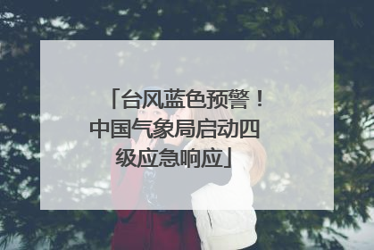台风蓝色预警！中国气象局启动四级应急响应