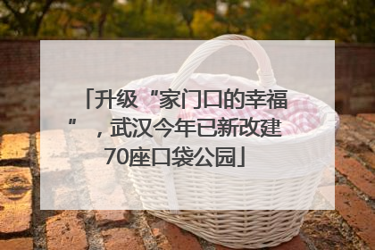 升级“家门口的幸福”，武汉今年已新改建70座口袋公园