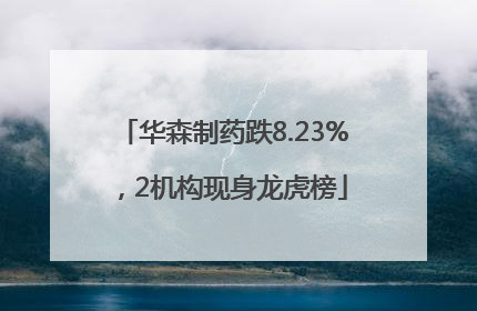 华森制药跌8.23%，2机构现身龙虎榜