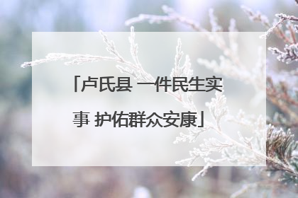 卢氏县 一件民生实事 护佑群众安康