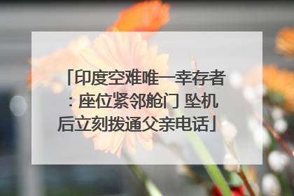 印度空难唯一幸存者：座位紧邻舱门 坠机后立刻拨通父亲电话