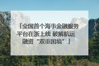 全国首个海事金融服务平台在浙上线 破解航运融资“双重困境”