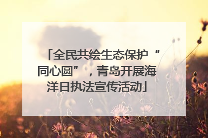 全民共绘生态保护“同心圆”，青岛开展海洋日执法宣传活动