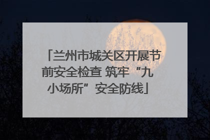 兰州市城关区开展节前安全检查 筑牢“九小场所”安全防线