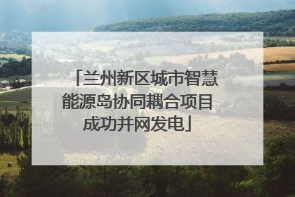 兰州新区城市智慧能源岛协同耦合项目成功并网发电