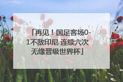 再见！国足客场0-1不敌印尼 连续六次无缘晋级世界杯