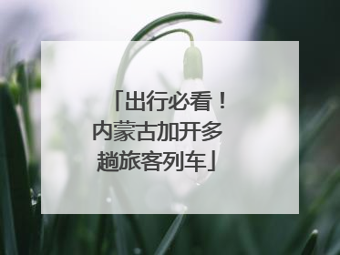出行必看！内蒙古加开多趟旅客列车
