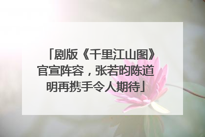 剧版《千里江山图》官宣阵容，张若昀陈道明再携手令人期待