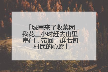 城里来了收菜团，我花三小时赶去山里串门，带回一群七旬村民的心愿