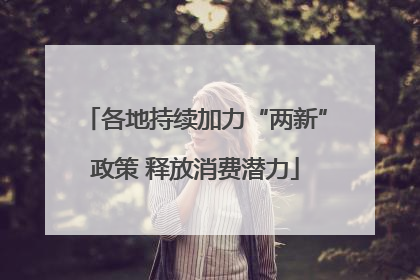 各地持续加力“两新”政策 释放消费潜力