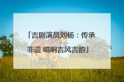 吉剧演员刘杨：传承非遗 唱响吉风吉韵