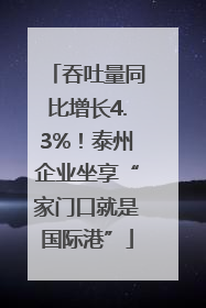 吞吐量同比增长4.3%！泰州企业坐享“家门口就是国际港”