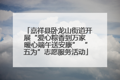 嘉祥县卧龙山街道开展“爱心粽香到万家 暖心端午送安康” “五为”志愿服务活动
